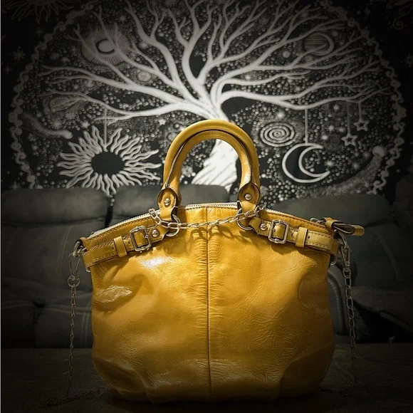 Vintage Y2K Coach Mustard Leather Shoulder Bag crossbody strap ❌60% OFF SALE❌ - Picture 11 of 16